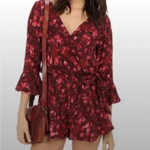 FREE PEOPLE - All the Right Rufflea Floral Romper | Small - Picture 1 of 7
